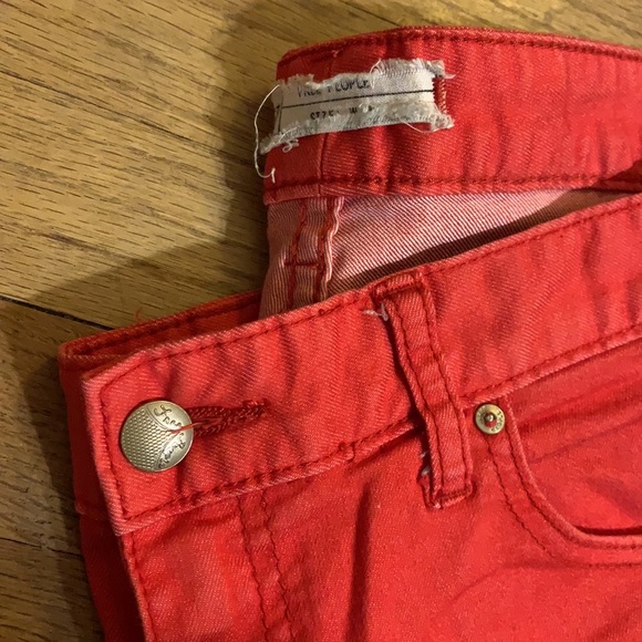 Free People - ombré, red/pink, stretch ankle jeans, 28 - Picture 3 of 4